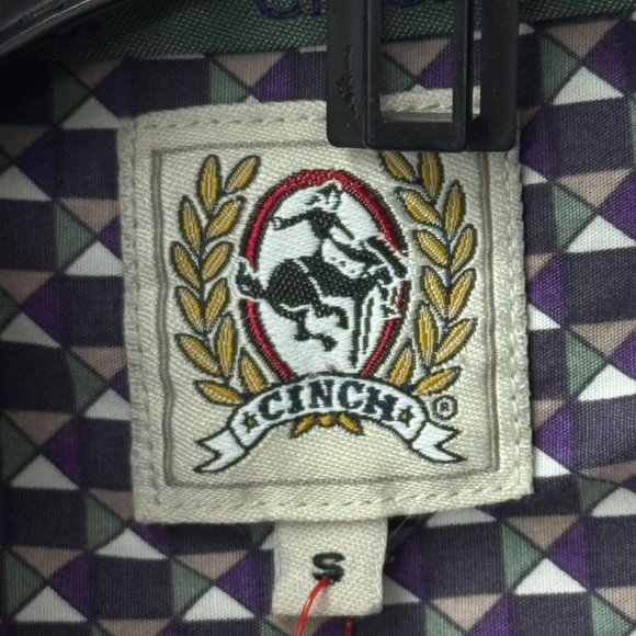 Cinch Printed Cotton Long Sleeve Button Up Western Men's Shirt - Size S - Picture 5 of 8